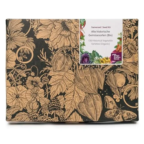 Magic Garden Seeds - Alte Historische Gemüsesorten (Bio) - Samen Geschenk Set mit Saatgut für 3 Gemüse Raritäten - Gemüse Anzuchtset mit gelbem Mangold, toskanischem Palmkohl und Fleischtomate
