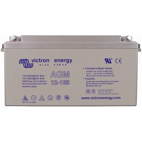Victron AGM 12V 165Ah Deep Cycle Akku - Hochstromfest, ideal für Solaranlagen und langlebig bis zu 10 Jahre