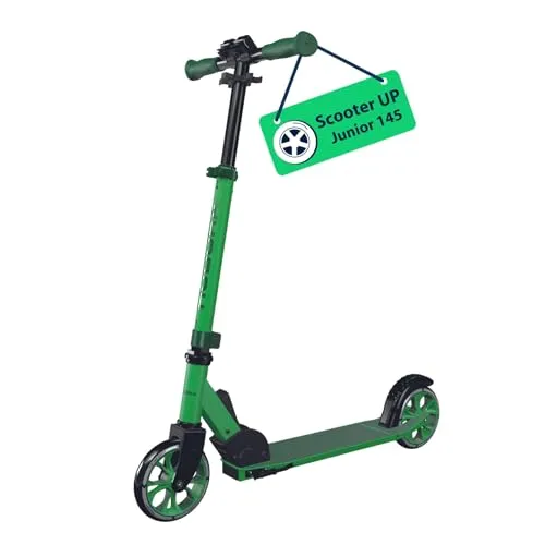 HUDORA Scooter Up 145 Junior - Sicherer Kinder Roller für Jungen und Mädchen ab 3 Jahren, höhenjustierbar und zusammenklappbar für maximalen Fahrspaß bis 60 kg