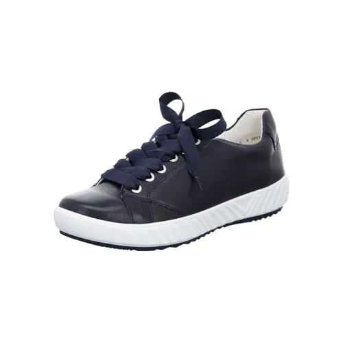 ARA "AVIO" Damen Sneaker, Gr. 4,5, dunkelblau aus Glattleder - Sportlicher Slipper mit Wechselfußbett in G-Weite, atmungsaktivem Innenmaterial und komfortabler Plateau-Sohle für optimalen Tragekomfort.