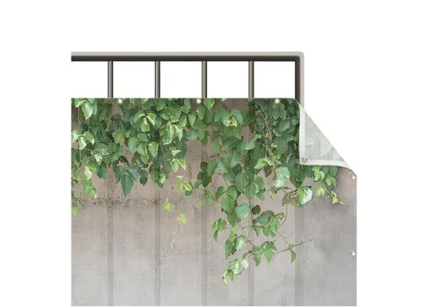 Bilderdepot24 Balkonsichtschutz Sichtschutz Balkon Tropisch Natur Mauer Efeu Balkonbespannung (1m bis 10m fein gelochter Sichtschutz aus Mesh für Geländern & Zäunen, Fertig geöst, inkl. Kabelbindern zur Anbringung) Sichtschutz Terrasse Balkontuch Balkonverkleidung Windschutz Terrasse
