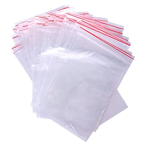 Pakomat Zip Beutel 100 stücke, Reißverschlusstaschen, Schnappverschluss, Druckverschluss, Beutel für verschiedene Materialien geeignet, Verpackungsbeutel, Polyethylenbeutel (10x12 cm)