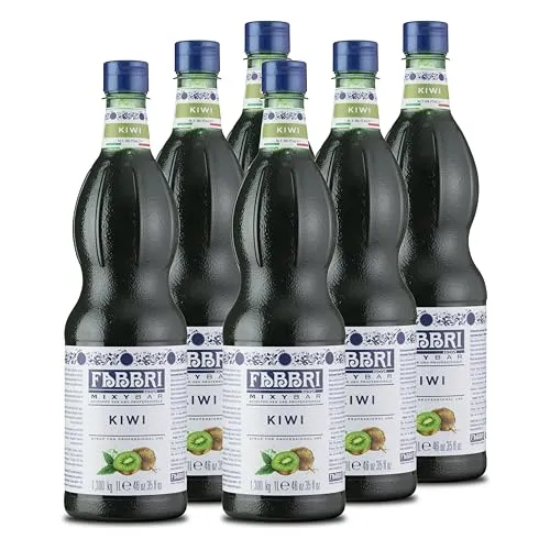 Food-United KIWI-FRUCHT-SIRUP 12x1L | FABBRI Mixybar Kiwisirup | sciroppo di kiwi | aus italienischen Kiwis | fabbri 1905 cocktail bar syrop | für klare Spirituosen Cocktails Mocktails Eistee (12)