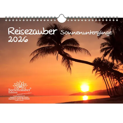 Reisezauber Sonnenuntergänge DIN A4 Kalender für 2026 Sonnenuntergänge - Seelenz