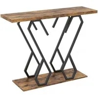 Costway Konsolentisch Eingangstisch Braun 100 x 30 x 79 cm - Stabil & Vielseitig - Stilvoller Flurtisch mit robustem Metallgestell. Ideal für Snacks, Zeitschriften oder Deko. Mit Kippschutz und anpassbarem Sockel für optimale Stabilität.