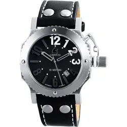 Carucci Herren Automatik Uhr CA2210BK Potenza II - Schwarz mit 5 ATM Wasserdichtigkeit - Herrenuhren mit Automatik-Uhrwerk Miyota 8215, wasserdicht bis 5 ATM und hochwertigem Kautschukarmband für besonderen Tragekomfort.