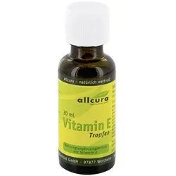 allcura Vitamin E Tropfen 30 ml - Nahrungsergänzung - Natürliche Vitamin E Tropfen zur Unterstützung der täglichen Versorgung. Praktische Lösung zum Einnehmen, geeignet für die Hautpflege. Hergestellt in Deutschland.