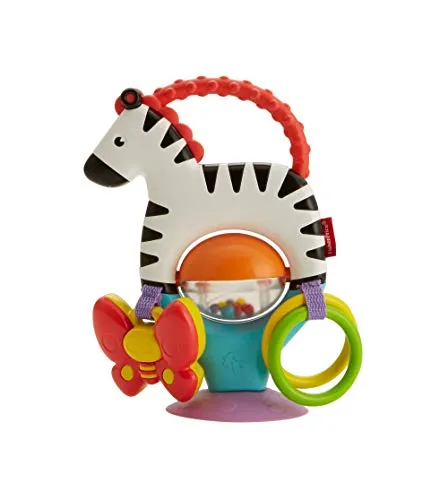 Fisher-Price FGJ11 - kleines Spielzeug Zebra, zur Befestigung an Hochstühlen, Babyspielzeug ab 3 Monaten