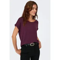 ONLY T-Shirt ONLMOSTER – Kurzarmshirt mit Aufschlag und klassischem Look Viskosemischung, regular fit rot S (36)