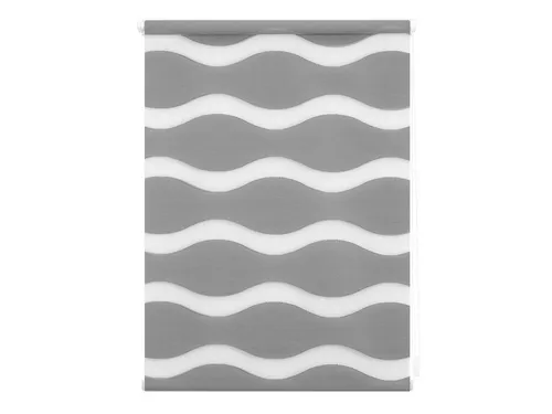 Lichtblick Rollo Welle Klemmfix 90 x 220 cm - Jalousien & Rollos – Modernes Doppelrollo in grau mit stufenloser Lichtanpassung und einfacher Klemmfix-Montage, ideal für Türen und Fenster ohne Bohren.