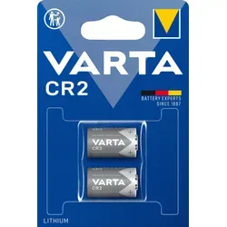 VARTA Batterien CR2 Lithium Rundzelle - 2 Stück, 3V, höchste Leistung für High-Tech Kameras und Blitze, umweltfreundlich und langlebig