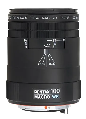 PENTAX 100 mm /D FA MAKRO F2.8 WR - Teleobjektiv mit wasserabweisendem Gehäuse, ideal für detailreiche Makrofotografie und vielseitige Anwendungen mit Spiegelreflexkameras.