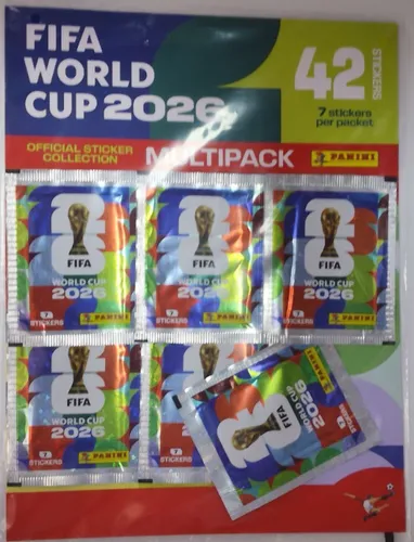 Panini FIFA World Cup 2026 Offizielles Multipack 6 Päckchen (42) Fußball Sticker
