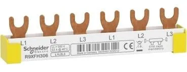 Schneider Electric R9XFH306 Resi9 Phasenschiene Gabel, 3P, 6 TE, 63A, ablängbar