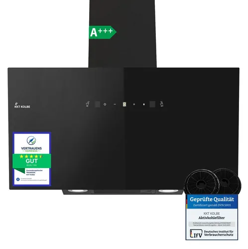 KKT KOLBE Dunstabzugshaube 90cm | Gestensteuerung & SensorTouch - Dunstabzugshaube in elegantem Schwarz mit moderner Gestensteuerung für hygienische Bedienung. Effiziente 782cbm/h Absaugung und energiesparende LED-Beleuchtung – ideal für moderne Küchen.