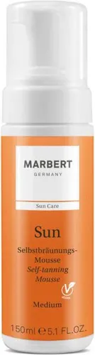 Marbert Sun Selbstbräunungsmousse 150 ml - Die Marbert Sun Selbstbräunungsmousse sorgt für eine gleichmäßige, natürliche Bräune. Die schnell einziehende Textur ist einfach aufzutragen und hinterlässt keine Rückstände auf Kleidung. Ideal für ein strahlendes Hautbild.