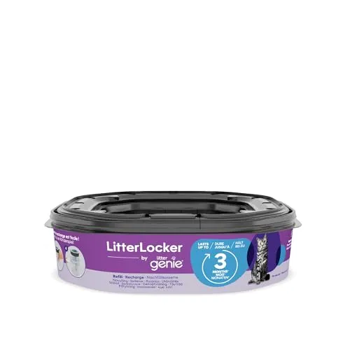 LitterLocker by Litter Genie, XL-Nachfüllkassette, Original-Spezialfolie mit Geruchsbarriere garantiert 100% Geruchsschutz