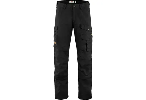 Fjällräven Barents Pro Trousers Men Black (50) - Wanderhosen aus strapazierfähigem G-1000 Material, wasser- und windabweisend, ideal für Abenteuer im Freien. Mit 7 praktischen Taschen und vorgeformten Knien für optimalen Komfort.