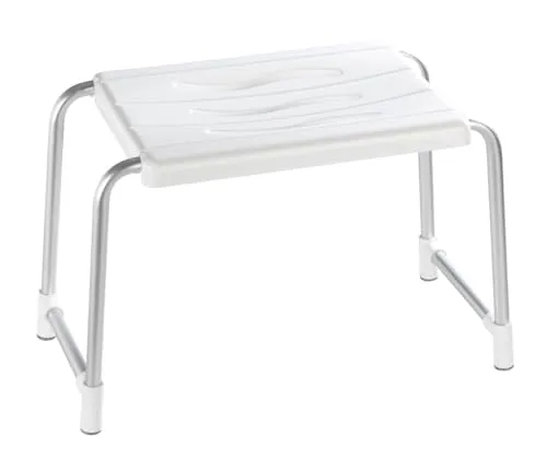 WENKO Duschhocker Secura Weiß - Wannenhocker, 120 kg Tragkraft, Kunststoff, 50 x 32 x 26 cm, Weiß