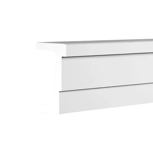 Profhome 404102 Architrav Fassadenprofil Stuckleiste 2 m - Hochwertige Stuckleiste aus Polyurethan für den Außenbereich, vorgrundiert und ideal zur Verschönerung von Fassaden. Maße: 200 cm x 15,2 cm x 9 cm.
