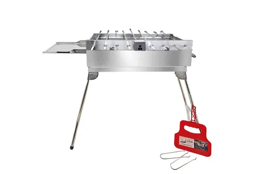 Holzkohlegrill Schaschlik Mangal President mit Drehspießregler - Grillzubehör für perfekte Schaschlik-Grillerlebnisse, mit praktischem Drehspießregler für gleichmäßiges Grillen.