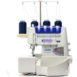 JUKI Overlockmaschine mit automatischem Einfädeln - Overlock-Nähmaschine mit vollautomatischem Einfädeln und Flüssigkristalldisplay für einfache Spannungseinstellungen. Ideal für präzise Kurvennähte und schnelles Nähen.