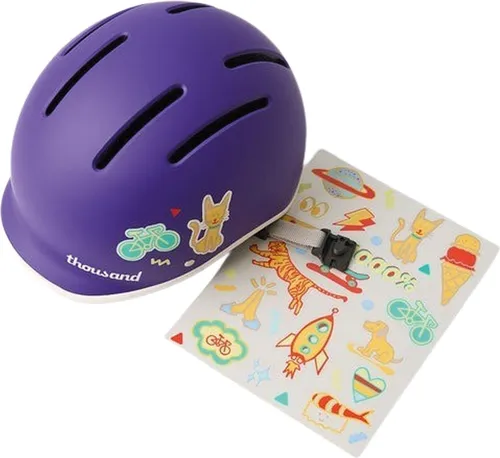 Thousand JR Party Purple Unisize (49 - 53 cm) - Stylischer Fahrradhelm für Kinder im Unisize-Design, ideal für Sicherheit und Komfort beim Radfahren. Perfekt für die nächste Abenteuerfahrt! Verfügbar in angesagtem lila.