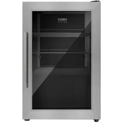 Caso Design Getränkekühlschrank aus Edelstahl - Eleganter Getränkekühlschrank aus Edelstahl und Glas, ideal für die moderne Küche. Mit kompakten Maßen von 43x67.5x55.5 cm bietet er ausreichend Platz für Ihre Lieblingsgetränke.