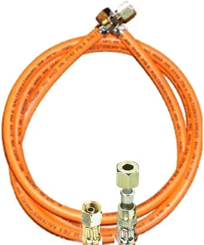 TGO Gasgeräte GmbH Propan-Gasschlauch mit 1/4" Links X 8mm Schneidring-Verschraubung (Winterfest, 80 cm)