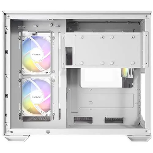 Antec GEH CX600M Trio ARGB_B White Mini Tower - Mini Tower Gehäuse mit innovativem Zweikammerdesign für optimale Kühlung. Verhindert Überhitzung durch effektive Luftzirkulation und schützt vor Staub. Perfekt für individuelle ARGB-Gestaltung.