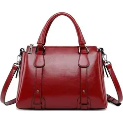 Coolives Damen Leder Handtasche Schultertasche Weinrot 21x14x30 cm - Elegante Handtasche aus echtem Leder in Weinrot. Vielseitig tragbar als Henkeltasche oder Umhängetasche, mit praktischen Innenfächern für optimale Organisation und perfektem Platz für Ihre Essentials.