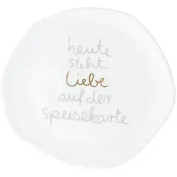 räder Hochzeit Kleiner Teller Heute steht Liebe auf der Speisekarte Porzellan Weiß