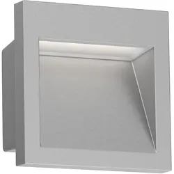ledscom.de LED Wandeinbauleuchte NOLA, Downlight für außen, IP54, grau matt, 90 x 90mm, warmweiß