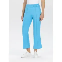 STEHMANN Flared Cut Hose 'Ina' in Hellblau, Größe 42 - Stoffhose mit stilvollem Flared Cut und verkürzter Passform. Der integrierte Gürtel setzt moderne Akzente und bietet Komfort für jeden Anlass.