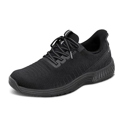 Orthofeet Hands-Free Orthopädischer Damen Slip-in Sneaker schwarz, Größe 39 EU - Damen Sneaker mit dehnbarem Strickmaterial und einer leichten Kautschuksohle. Ideal für täglichen Komfort und Unterstützung, entlastet die Gelenke und bietet Stabilität.