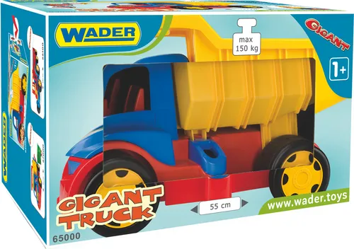 Wader Gigant LKW Kipper Dumper Truck - Sandfahrzeuge: Robustes Spielzeugauto für Kinder ab 1 Jahr, ideal für den Sandkasten mit einer Tragkraft von bis zu 150 kg.