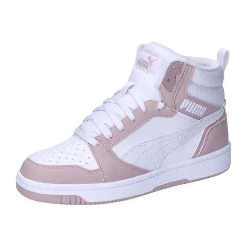 Schnürstiefelette Kaltfutter Rebound V6 Mid Jr von PUMA - Stylische Stiefeletten für Sport und Freizeit, gefertigt aus hochwertigem Kunstleder mit dämpfender Sohle für optimalen Tragekomfort.