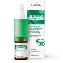 Visiodoron Euphrasia Augentropfen - Arzneimittel zur Linderung von gereizten, geröteten und tränenden Augen. Ideal für Allergiker und Kontaktlinsenträger, frei von Konservierungsstoffen und auch für Säuglinge anwendbar.