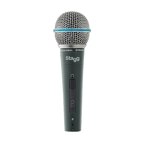 Stagg SM60 - Professionelles Dynamisches Kardioid-Mikrofon, hochwertig mit Metall-Windscheibe und 5 m XLR-Kabel, ideal für Sprach- und Musikverwendung