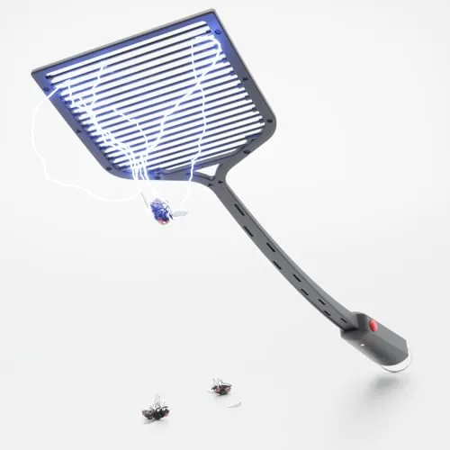 greate elektrische Fliegenklatsche extra stark inkl. Batterien - Fliegenklatsche elektrisch gegen Mücken, Schnaken, Mosquito & mehr - Fliegenfänger - Electric Fly swatter - Insekten Schläger