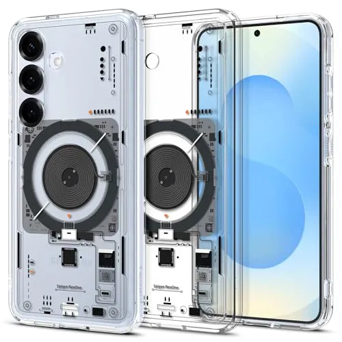 Spigen Ultra Hybrid MagFit Hülle für Samsung Galaxy S25 - Standard Handyhüllen, kompatibel mit MagSafe-Zubehör und bietet optimalen Schutz durch Air Cushion Technologie für Display und Kamera.