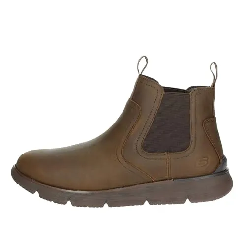 Skechers Herren AUGUSTINO Paulo Stiefelette, Chocolate, 41 EU - Wanderschuhe mit luftgekühlter Komfort-Einlegesohle aus Memory-Schaum und Goga Mat Arch Dämpfung für optimalen Halt und Geruchsneutralisation.