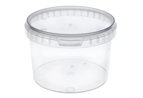 Garronda Putzeimer Eimer mit Deckel Transparent GD-0072, (5-tlg., Set), für Lebensmittel und Chemikalien