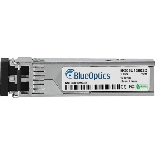 Ruckus SFP-1G-MMF-2KM kompatibler BlueOptics SFP Transceiver - Sonstige, hochwertiger SFP Transceiver für Multimode Glasfaser mit 5 Jahren Garantie und DDM-Funktion für präzise Überwachung.