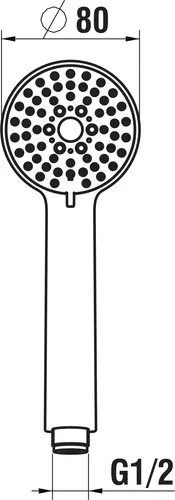 LAUFEN TwinStick Handbrause - RubiClean, Ø 25mm, 1-strahlig - Elegante Handbrause mit selbstreinigendem RubiClean-Mechanismus. Der kompakte Durchmesser von 25 mm sorgt für präzisen Wasserstrahl und weniger Verkalkung. Ideal für ein angenehmes Duscherlebnis.