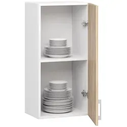 Raumhirsch Furniture Hängeschrank Hängeschrank Küche – Moderner Oberschrank – Küchenregal Hängeschrank in hochglanz weiß & Eiche-Dekor für Stauraum weiß 40 cm x 72 cm x 30,5 cm