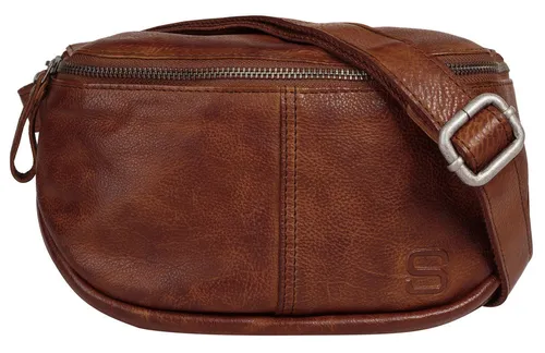 Spikes & Sparrow Arianne Leather Sling Bag - Brandy Cognac - Mode-Hüfttaschen aus 100% Rindleder mit stufenlos verstellbarem Gurt und praktischem Reißverschlussfach für sicheren Stauraum.