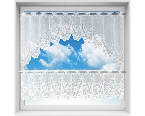Arsvita Vorhang Mona, Stangendurchzug (1 St), halbtransparent, 2 teiliges Bistrogardinen-Set in Spitzenoptik