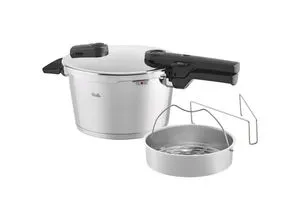 Fissler Schnellkochtopf VITAQUICK - 22 cm, 4,5 l - Kochtöpfe, hochwertiger Edelstahl-Schnellkochtopf mit sicherem Kunststoffgriff und Made in Germany Qualität für müheloses Kochen.