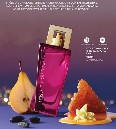 AVON Parfum Attraction Closer für Sie 50 ml - Damen Eau de Parfum mit verführerischem Duft, ideal für selbstbewusste Frauen, die das Besondere suchen. Genießen Sie 50 ml intensiven, langanhaltenden Duft.